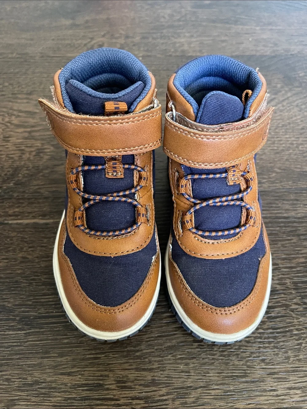 Stride Rite Kids Porter Boot, Navy and Tan Toddler Boy boots size 8